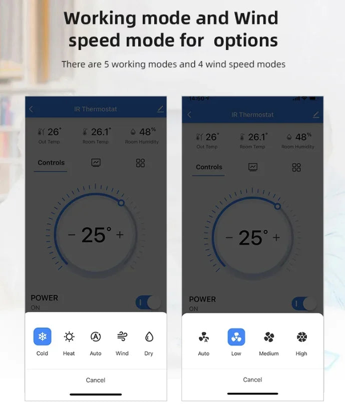 WiFi IR Universal Remote Temperature Humidity Sensor Remote Control with LED Screen