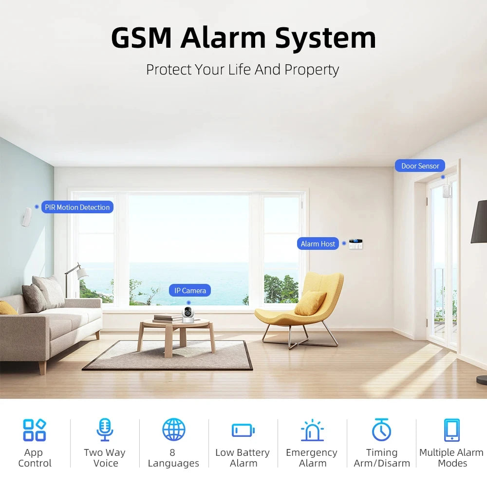GSM WiFi Smart Alarm System Wireless With APP Control Works with Alexa
