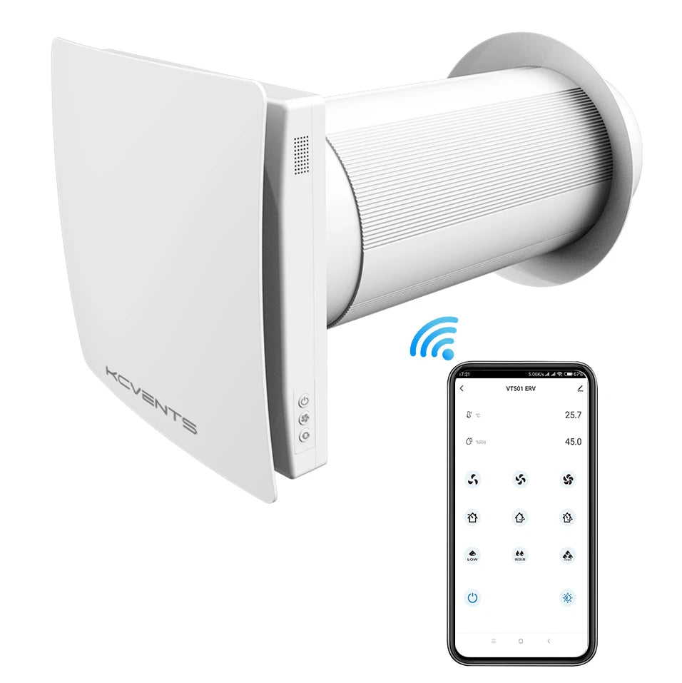 Decentralized Ventilation System With Heat Recovery Single Room ERV VT501